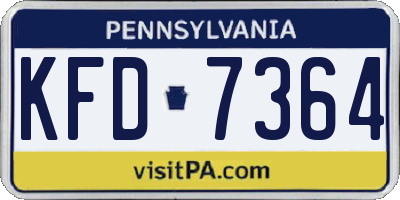 PA license plate KFD7364