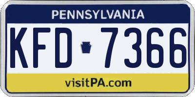 PA license plate KFD7366