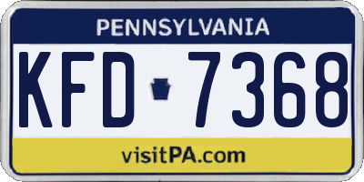 PA license plate KFD7368