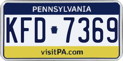 PA license plate KFD7369