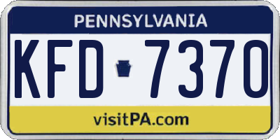 PA license plate KFD7370