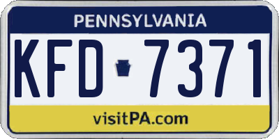 PA license plate KFD7371