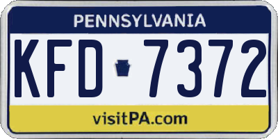 PA license plate KFD7372
