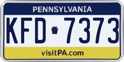 PA license plate KFD7373