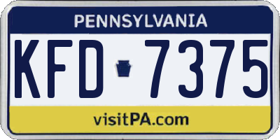 PA license plate KFD7375