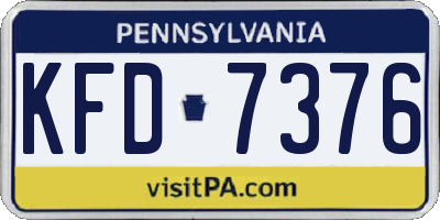 PA license plate KFD7376