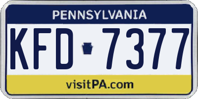 PA license plate KFD7377