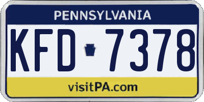 PA license plate KFD7378
