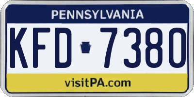 PA license plate KFD7380