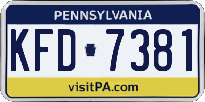 PA license plate KFD7381