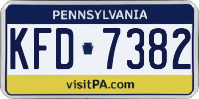 PA license plate KFD7382
