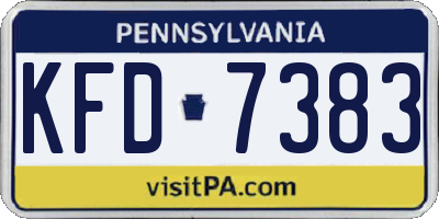 PA license plate KFD7383