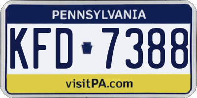 PA license plate KFD7388