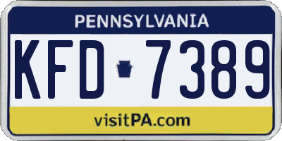 PA license plate KFD7389