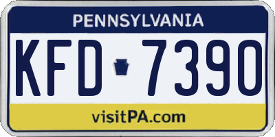 PA license plate KFD7390