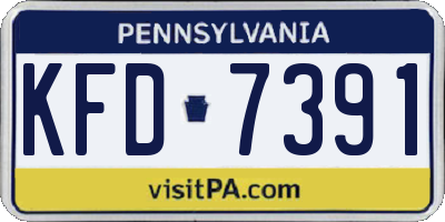 PA license plate KFD7391