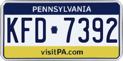 PA license plate KFD7392