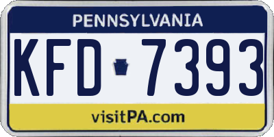 PA license plate KFD7393