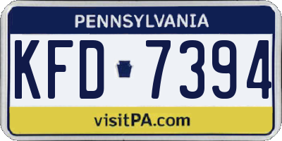 PA license plate KFD7394