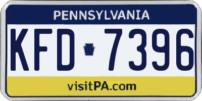 PA license plate KFD7396