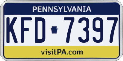 PA license plate KFD7397