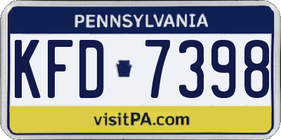 PA license plate KFD7398