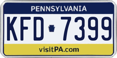 PA license plate KFD7399