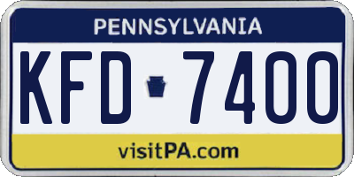 PA license plate KFD7400