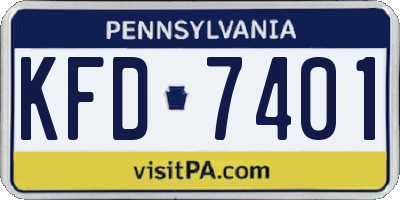 PA license plate KFD7401