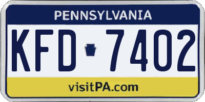 PA license plate KFD7402