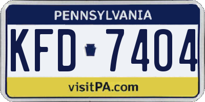 PA license plate KFD7404