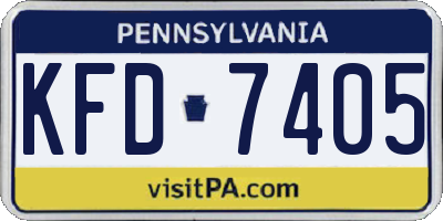 PA license plate KFD7405