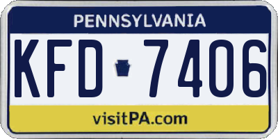 PA license plate KFD7406