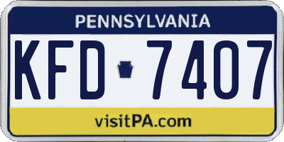 PA license plate KFD7407