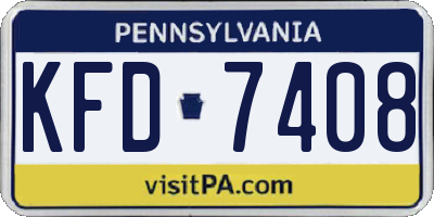 PA license plate KFD7408