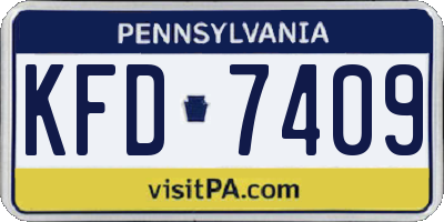 PA license plate KFD7409