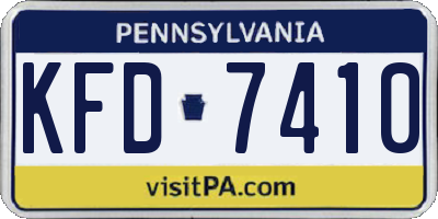 PA license plate KFD7410