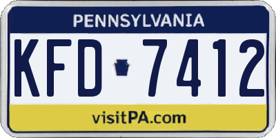 PA license plate KFD7412