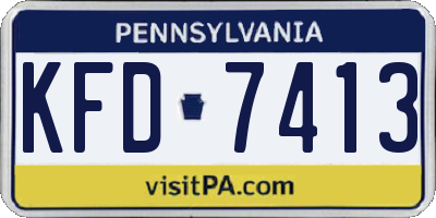 PA license plate KFD7413