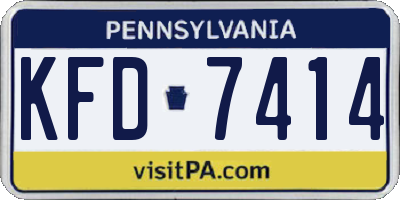 PA license plate KFD7414