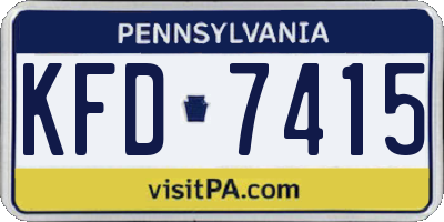 PA license plate KFD7415