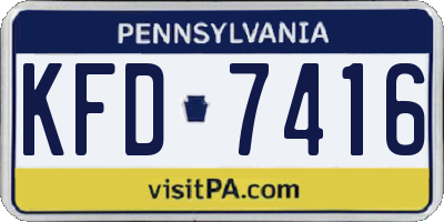 PA license plate KFD7416