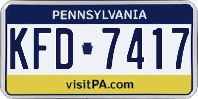 PA license plate KFD7417