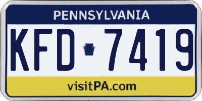 PA license plate KFD7419