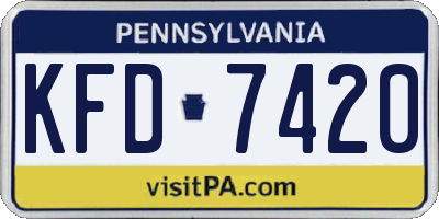 PA license plate KFD7420