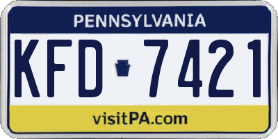 PA license plate KFD7421