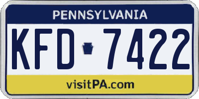 PA license plate KFD7422