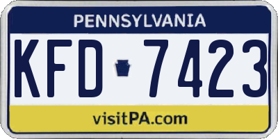 PA license plate KFD7423