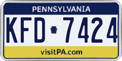 PA license plate KFD7424