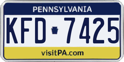 PA license plate KFD7425